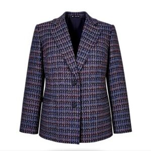Kasper Tweed Blazer Size 18W Multi Color 2 Button Closure Notch Collar Pockets